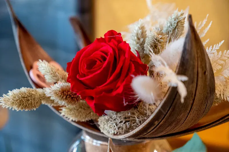 decoration fleur bois